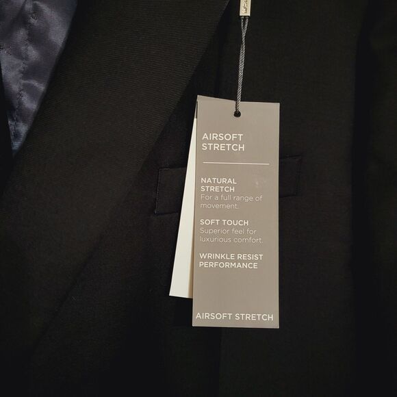 Michael Kors Blazer Jacket Black 50 R New Solid Classic Professional- Modern Fit - Picture 7 of 10